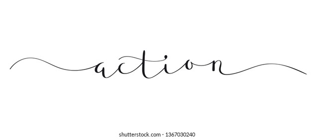 ACTION brush calligraphy banner