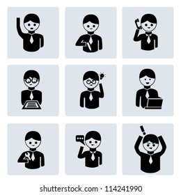 action of business man, business man characters set