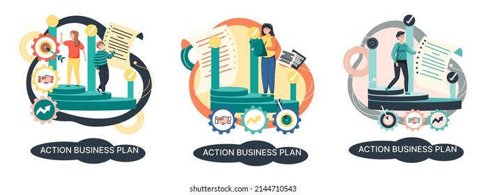 Action business plan, development strategies, foreseeing market risks. Company success secret, idea growing business achieve target metaphor, study production and sales market. Strategic biz planning
