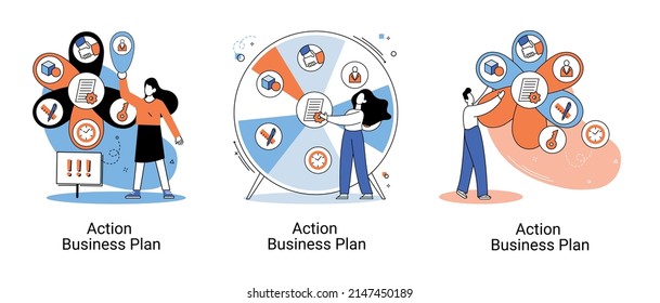 Action business plan, development strategies, foreseeing market risks. Company success secret, idea growing business achieve target metaphor, study production and sales market. Strategic biz planning