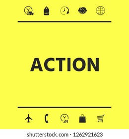 Action button symbol. Graphic elements for your design