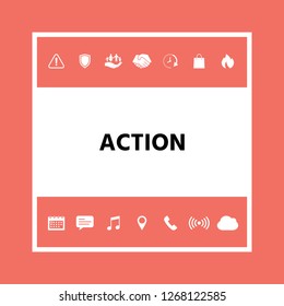 Action button symbol. Graphic elements for your design