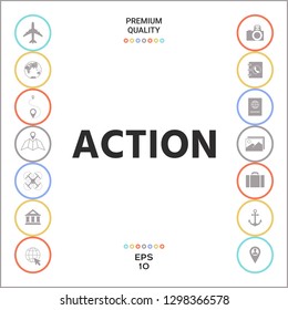 Action button symbol. Graphic elements for your design