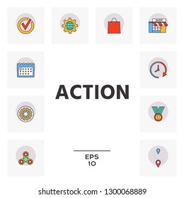 Action button symbol. Graphic elements for your design