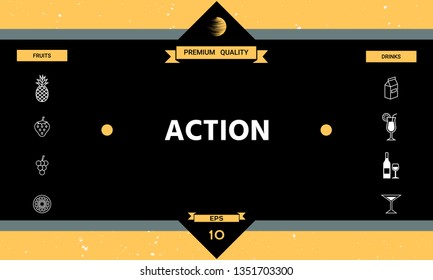 Action button symbol. Graphic elements for your design