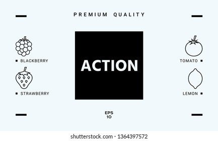Action button symbol. Graphic elements for your design