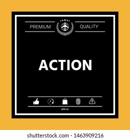 Action button symbol. Graphic elements for your design