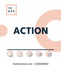 Action button symbol. Graphic elements for your design