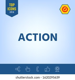 Action button symbol. Graphic elements for your design