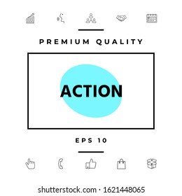 Action button symbol. Graphic elements for your design