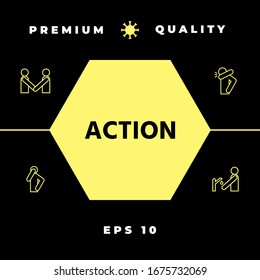 Action button symbol. Graphic elements for your design