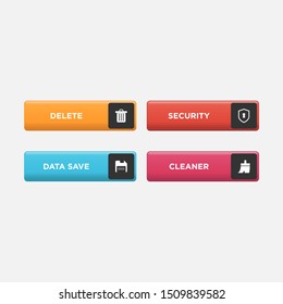 Action button vector for web template design. 3d Square action button vector
