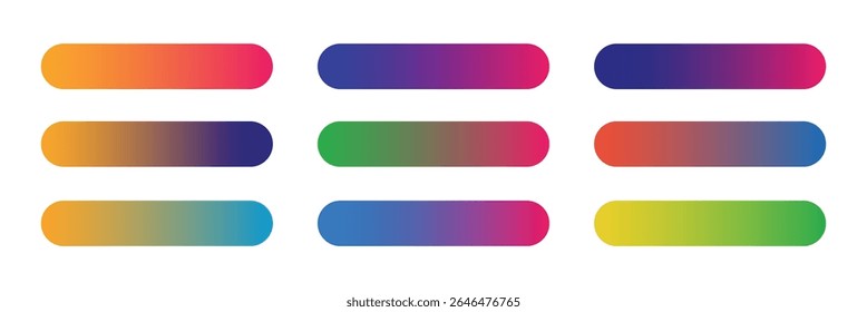 botão de ação modelos da Web ícone vetor simples gráfico plano ilustração conjunto, retângulo e elementos de interface ui ux arredondados vazio laranja vermelho azul verde roxo cor mínima moderna imagem clipart