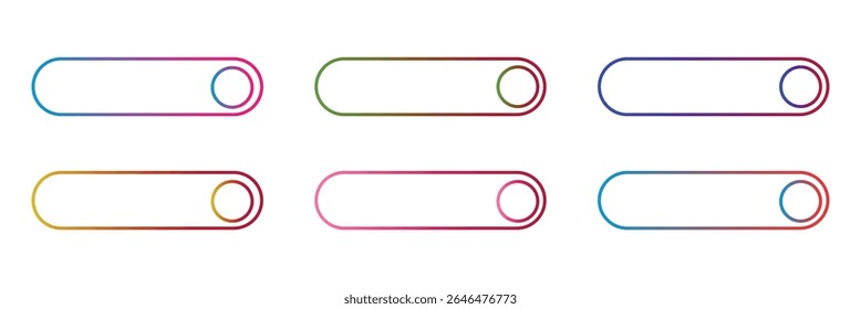 Action button web templates icon vector simple graphic flat illustration set, rectangle and rounded ui ux interface elements empty blank orange red blue green purple color minimal modern image clipart