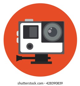 action cam. Extreme cam. Flat design 