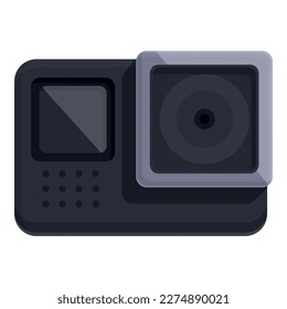 Action cam icon cartoon vector.  camera. Car recorder