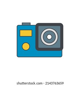 Action cam icon in color icon, isolated on white background 