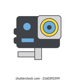 Action cam icon in color icon, isolated on white background 