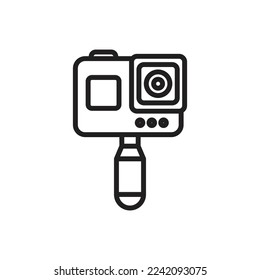 Action Cam Outline Icon Vector 
