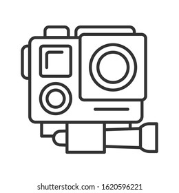 Action Camera Black Line Icon. Electronic Device Concept. Camera For Active Sports. Pictogram For Web Page, Mobile App, Promo. UI UX Screen. User Interface Display. Editable Stroke.