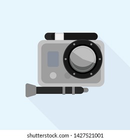 Action camera case icon. Flat illustration of action camera case vector icon for web design