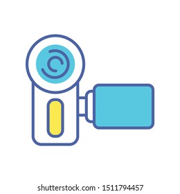 Action camera color line icon. Electronic device concept. Pictogram for web page, mobile app, promo. UI/UX screen. User interface display. Editable stroke.