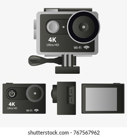 Action camera from different angles