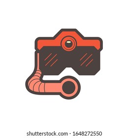 Action camera and diving mask vector icon design on white.