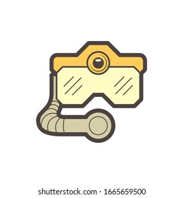 Action camera and diving mask vector icon design on white.