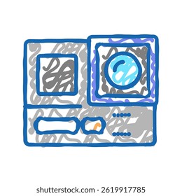 action camera doodle icon sketch vector. action camera sign. isolated symbol illustration
