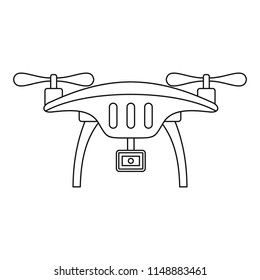 Action camera drone icon. Outline action camera drone vector icon for web design isolated on white background