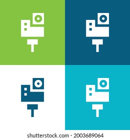 Action Camera Flat four color minimal icon set