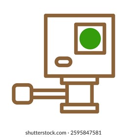 Action Camera Icon - Brown Minimalist Style