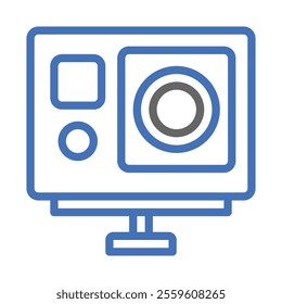 Action camera icon. Concept of adventure, extreme sport, and outdoor activity.