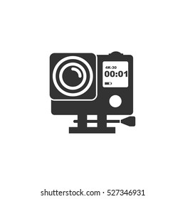 Action camera icon flat. Illustration isolated vector sign symbol