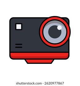 Action camera icon illustration. Sport adventure video recording symbol