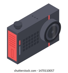 Action camera icon. Isometric of action camera vector icon for web design isolated on white background