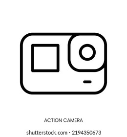 action camera icon. Line Art Style Design Isolated On White Background