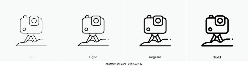 action camera icon. Linear style sign isolated on white background. Vector illustration.