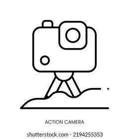 action camera icon. Linear style sign isolated on white background. Vector illustration