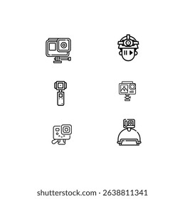  Action camera icon logo flat vector design