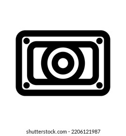 action camera icon, outline style, editable vector