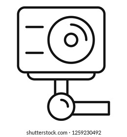 Action camera icon. Outline action camera vector icon for web design isolated on white background