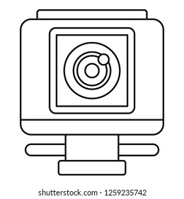 Action camera icon. Outline action camera vector icon for web design isolated on white background