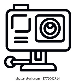 Action camera icon. Outline action camera vector icon for web design isolated on white background