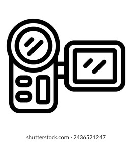 Action camera icon outline vector. Shooting device. Snapshot record cam