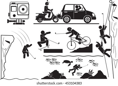 Action camera icon set