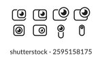 action camera icon, sign, symbol, vector illustration