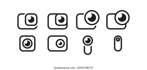 action camera icon, sign, symbol, vector illustration