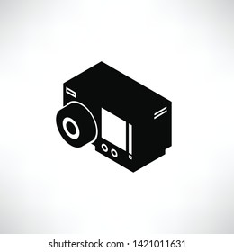 action camera icon solid isometric design